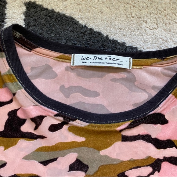 Free people camo burnout velour tee (small) - Picture 5 of 5